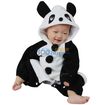 叶子宝宝 动物造型衣 婴儿哈衣 秋冬款宝宝爬服 加厚连身衣 造型哈衣 熊猫 95