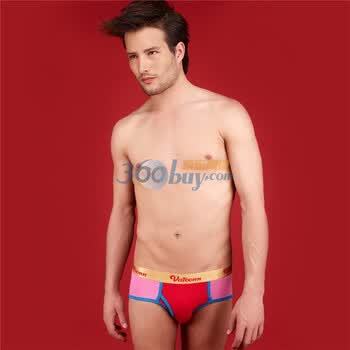VATOONN花佃品色花样年华男士三角内裤NHYM11分红双色 XL
