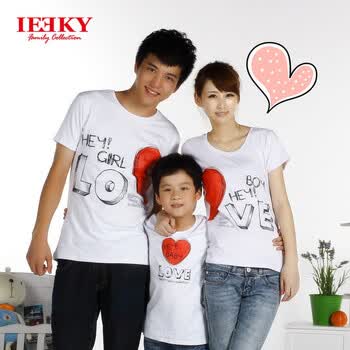 IEEKY爱一起亲子装2012夏季短袖T恤1652602 白色 男XL/180