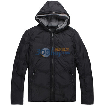 【LOVINJK】冬季新款男装外套 男士加厚棉衣 连帽保暖棉服C020 黑色 M
