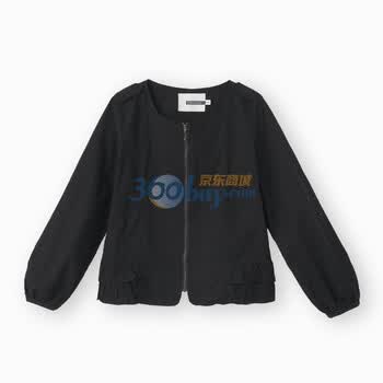 初刻CRUCCO 女装短外套 圆领荷叶边上衣 2011秋冬新品 00011261 黑色 M