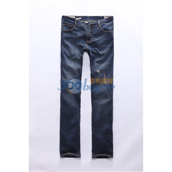 七匹狼SWJEANS蓝标休闲牛仔长裤171160403150 深蓝色 34