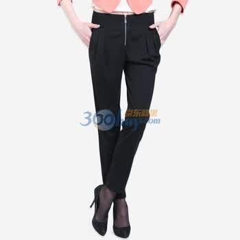 名人瑞裳 Mrrs 韩版女装修身哈伦九分裤T101 黑色 XXL