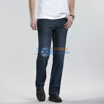 千纸鹤QZH 男装 春装新品 直筒 经典百搭 8011-3 时尚休闲牛仔裤 蓝色 40