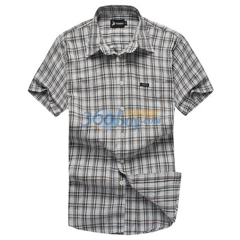 WINJEANS维杰斯 2012新款法兰绒英伦格调短袖格子衬衫 TDB系列 10色可选 深灰 XL