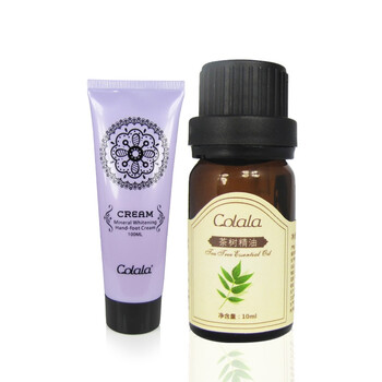 可拉拉茶树精油10ML+可拉拉矿物质润白手足霜100g 祛痘保湿组合