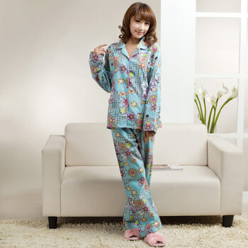 荻嘉茂 2011秋冬款 舒适家居服套装 1109 蓝色 XL