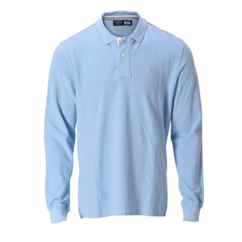 IZOD 新品纯棉翻领长袖标准男士商务polo衫 1061913102607蓝色系XXL(185/102A)