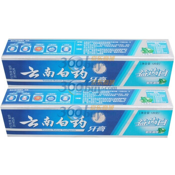 云南白药牙膏益齿白（激爽薄荷型）120g*2支