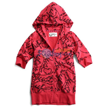 Giordano佐丹奴BSX 卫衣 女麻绳印花七分袖开胸卫衣 04371103 浅粉红 L