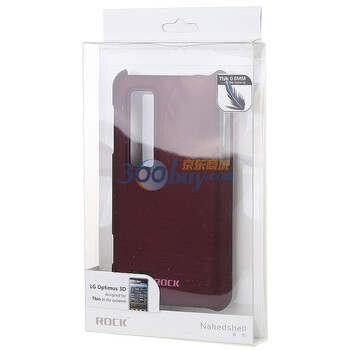 洛克(ROCK) LG Optimus 3D P920 手机背壳 保护套 裸壳(酒红色 超薄)