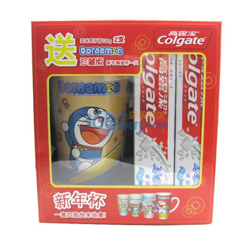 高露洁 冰爽劲白牙膏 120g*2送 哆啦A梦叮当杯 2套