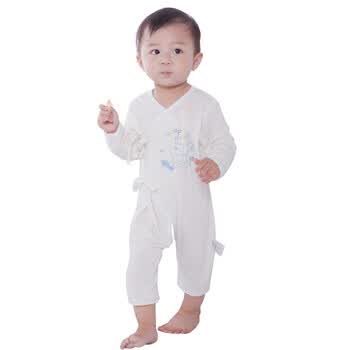 皇家宝贝 竹纤维超薄连体衣开裆哈衣爬服E0308 蓝色 66