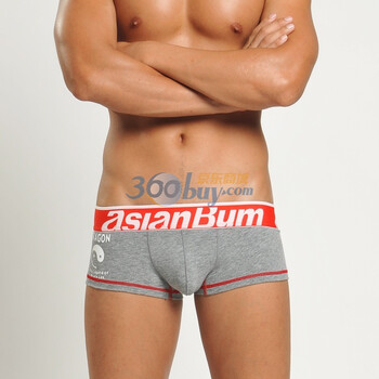 Asianbum独家李小龙纪念款男士U凸纯棉平角内裤 U2442A 花灰 XL