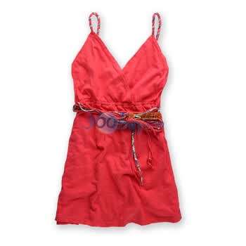 麻姬Matchic 2012纯棉春装新品 时尚肩带多色吊带3012 红色 M