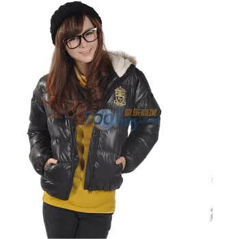 佩戈PARGO 新款女装加厚保暖连帽韩版时尚百搭棉衣 1130 黑色 XXL