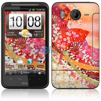 ideaSkin HTC Desire HD/G10/大坏蛋/A9191 浪漫樱花扇 手机外壳保护套皮贴膜 ENDASA010286