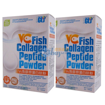 美白 果味 冠丽健 VC鱼胶原蛋白肽粉 45g 补气养血 白滑嫩肤（两盒装）