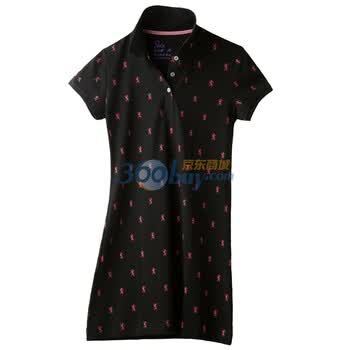 Giordano佐丹奴 Polo 女迷你狮王修身长版POLO 01311014 黑色 M