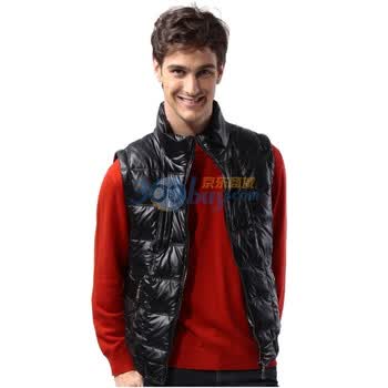 稻草人男装2011冬季新品 时尚休闲立领羽绒背心UR115236 两色 黑色 185/100A(XL)