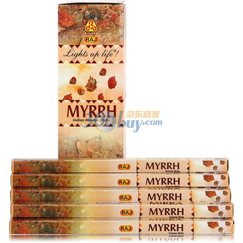 RAJ印度进口纯正手工薰香 胶质没药 活络润肤065d 方支线香[大盒450克]