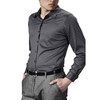 【FEIPINPAI】三丝光棉（蓝/紫）灰格长T 男(nonbrand)NON1114/00011-04 蓝色 54(185/100A)