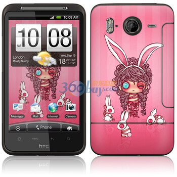 ideaSkin HTC Desire HD/G10/G7HD/A919/大坏蛋 装兔子的女孩 手机外壳保护套皮贴膜 ENDASA850537