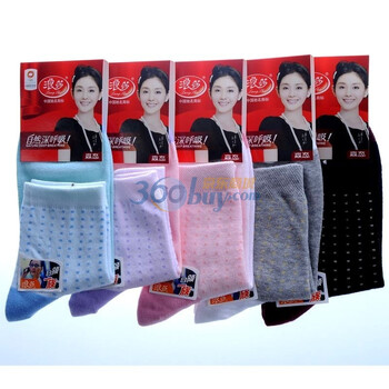 浪莎白领一族女棉袜均码杂色5双装 颜色随机