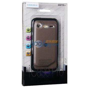 摩米士（MOMAX）HTC Incredible S（S710E）软硬双色保护套 实色黑边+透明黑底 附送摩米士原厂防指纹保护膜