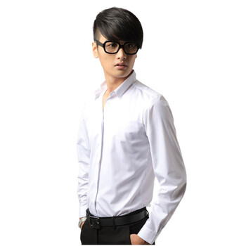 【FEIPINPAI】男款韩版修身莫代尔超舒适衬衫 纯白(nonbrand)c20-02 白色 41(175/96A)