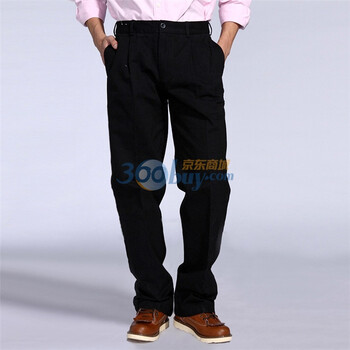 IZOD 新品纯棉中腰基础款长款男士休闲裤 1061916305200黑色185/92A(36)