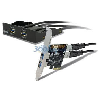 优越者 Y-6119 USB3.0 4口台式机扩展卡 配3.5寸前置面板