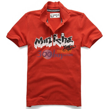 Giordano佐丹奴BSX Polo 男MINI CHE经典头像印花POLO 04011100 暗红 XL
