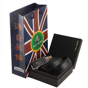POLO MEISDO英国保罗高档抛光镜面软牛皮男士皮带礼盒PC-060982A 黑色 均码