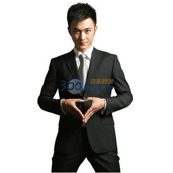 【V3 MAN】商务婚礼两粒扣平驳领高档羊毛修身单件西服3001 黑色 185/100A（54）