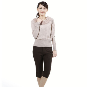 蒂娜莉莎 秋冬新品五分裤 女士时尚百搭中裤五分裤5062 深咖啡(68) L
