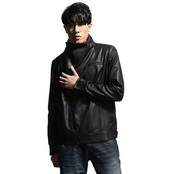 圣迪奥sdeerhe 男装 春 酷黑斜襟设计感夹克 2172230 黑色 XXL