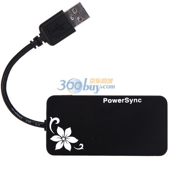 包尔星克(PowerSync)迷你型HUB集线器黑色 HU161B