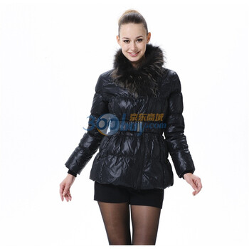 波司登 2011新款 羽绒服 女亮面修身毛领时尚短款 BR2258 黑色 180/100A(XXL)