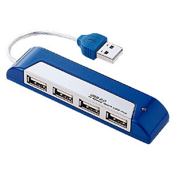 日本SANWA SUPPLY USB-HUB217BL 口琴式4口USB集线器HUB 3色可选/蓝