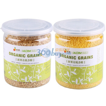 新果有机杂粮 400g*2罐糙米+400g*2罐小米
