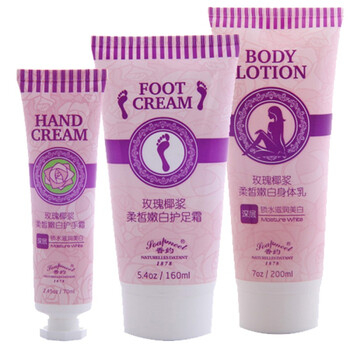 香约SOAPMEET 玫瑰椰浆柔晳嫩白之手足身体护理套装组（护手70ml;护足160ml;身体200ml）圣诞风暴