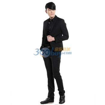 CITING褆綎 2012男士韩版修身时尚春装新款开衫翻领西装 CJ011016 黑色 185/100A(XXL)