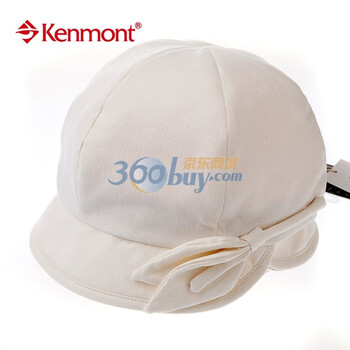 kenmont凯蒙特淑女帽子 春夏女士帽子 素雅花朵蓓蕾帽KM-0260淑女的选择 白色 58