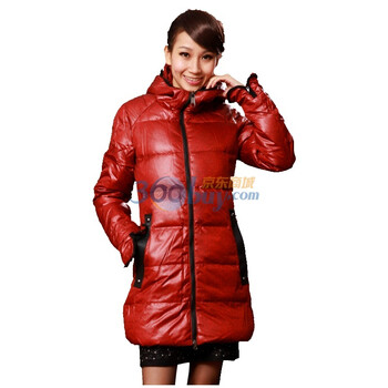 Botetang 波特唐 女中长款大码女装凌格加厚羽绒服LX0915 红色 185/108B(XXXL)