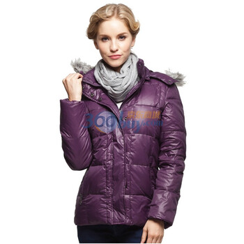 红豆hodo羽绒服时尚休闲可脱卸帽男女情侣羽绒服EJW11003 紫色女款 165