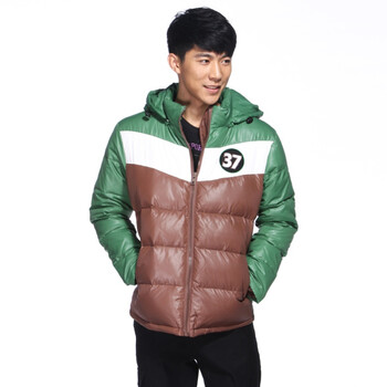 IZOD 90%白鸭绒冬季新品连帽厚款男士羽绒服 3061901403500绿色XXL(185/102A)