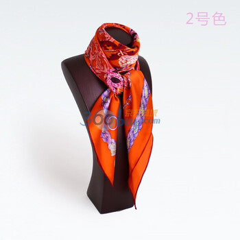 宝石蝶品牌真丝绸围巾100%桑蚕丝丝巾新款上市独特设计双响曲 橘色