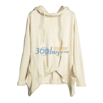 as安都2011冬女装新款不规则下摆套头卫衣9141262 卡其色 M