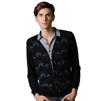 POLO VILLAE保罗威特男士黑色休闲长袖polo衫 PFEAKABCF989 52/XL